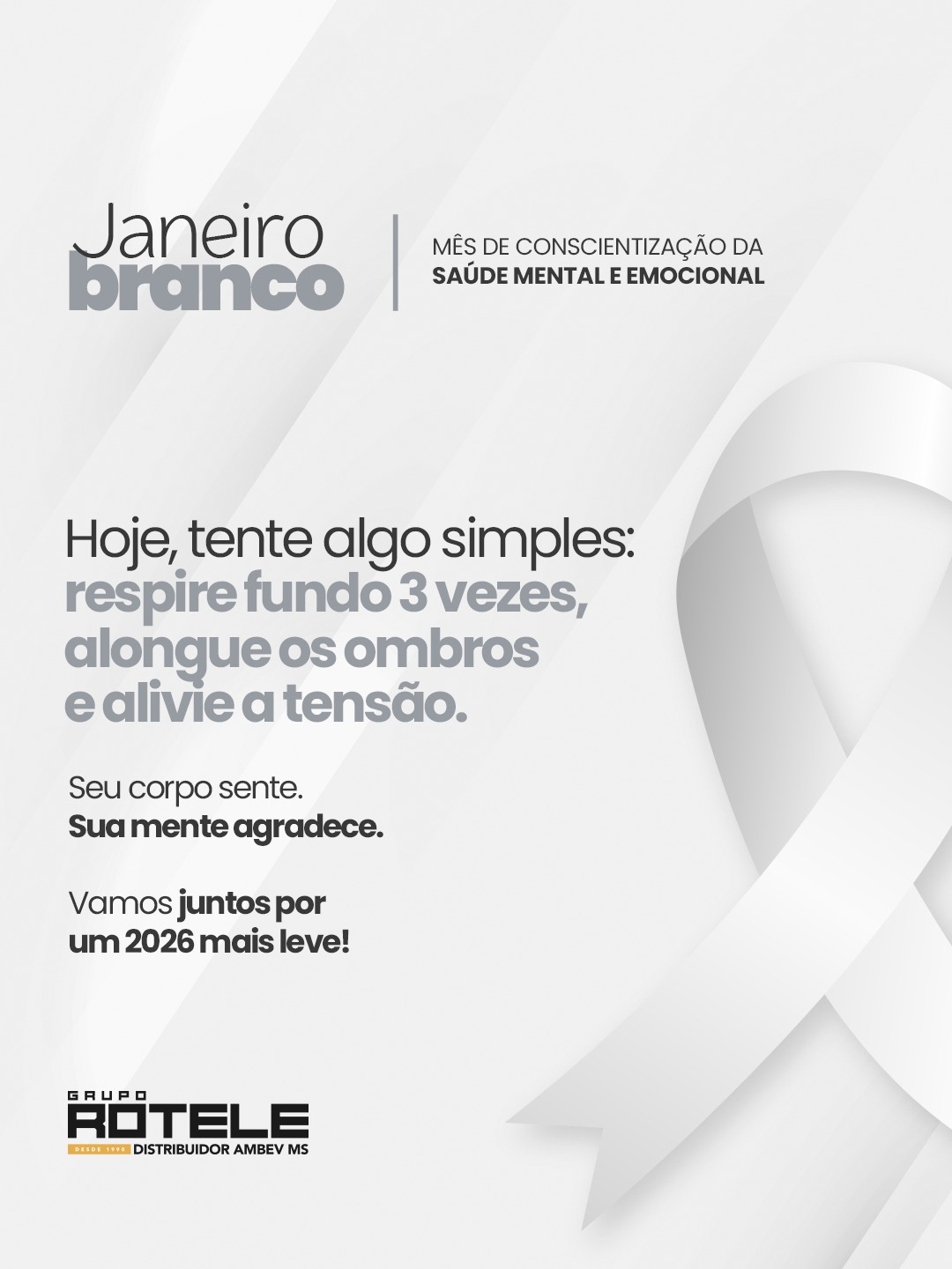 Campanha Janeiro Branco — conscientização sobre saúde mental